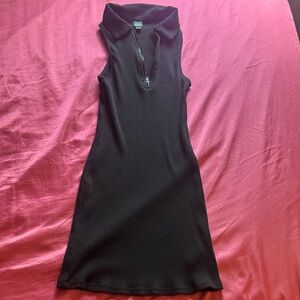 Black collared dress ribbed great condition!
